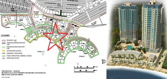 CRESCENT BAY, PLOT-4, PROJECT OF EMAAR, KARACHI-PAKISTAN (As local Consultants in Pakistan, with Mazen N. Issa, AIA) upto completeion of SCHEMETIC DESIGN